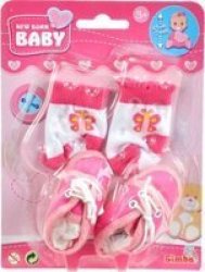 New Born Baby - First Steps Shoes And Socks Set Supplied May Vary