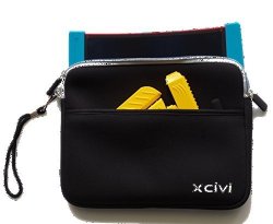 Xcivi Neoprene Protective Carry Case For Boogie Board Scribble 'n Play With Zip Accessary Pocket Black