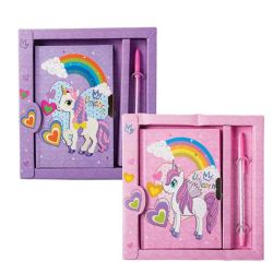 Novelty Unicorn Notebook With Pen - 19 X 18CM - 5 Pack