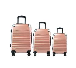 Durable Fashionable & Expandable Rolling Luggage Set - Pink