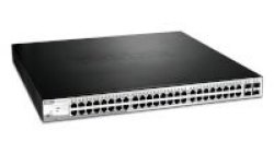 D-Link DGS-1210-52MP Managed L2 Gigabit Ethernet PoE 1U Network Switch in Black