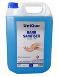 Unique 5 Litre Hand And Surface Alcohol Based Sanitiser - Blue