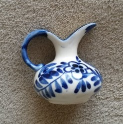 Vintage Delft Blue Hand-painted Small Bulb Shaped Jug - Made In Holland - For The Collector