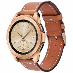 Koreda Compatible Samsung Galaxy Watch 42MM Bands 20MM Genuine Leather Strap Replacement Band Compatible Samsung Galaxy Watch SM-R810 SM-R815 gear Sport suunto 3 Fitness Smart Watch Brown