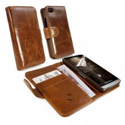 Tuff-Luv Vintage Genuine Leather Wallet Case Cover For BlackBerry Z30