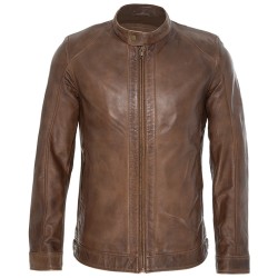 Old Khaki Kenzo Leather Jacket in Chocolate Brown