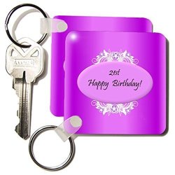 Edmond Hogge Jr Birthdays - Purple 21ST Birthday - Key Chains - Set Of 2 Key Chains KC_38841_1