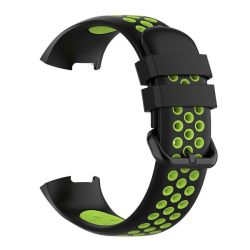 Breathable Silicone Strap For Fitbit Charge 3 4 -black & Yellow