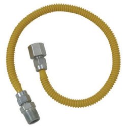 Brasscraft CSSL54-36 Straight Connector Gas Dryer & Water Heater Flex-line 3 8" Od Fip X 1 2" Mip X 36