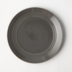 Jenna Clifford - Embossed Lines Side Plate - Dark Grey Set Of 4