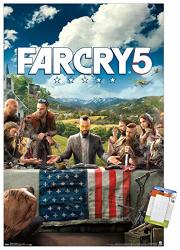 Trends International Far Cry 5-KEY Art Mount Wall Poster 14.725" X 22.375" Premium Poster & Mount Bundle