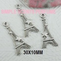 Antique SILVER-TOWER STAR-CONNECTOR-30X10MM