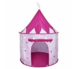 Portable Princess Castle Play Tent With Glow In The Dark Stars- Pink