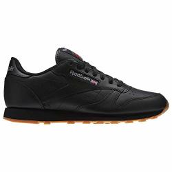 Men's Reebok Classic Leather Fashion Sneakers Black gum 10.5 M Us