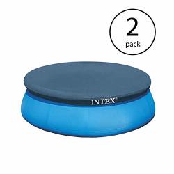 Intex 8 Foot Easy Set Above Ground Swimming Pool Debris Vinyl Round Cover Tarp 2 Pack