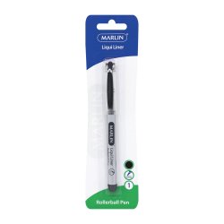 Marlin Liqui-liners Roller Ball Pens 0.7MM 12'S Black