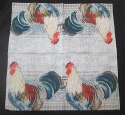 The Velvet Attic - Beautiful Imported Paper Napkin Serviette - Poultry Pride