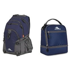 High Sierra Loop Backpack True Navy mercury And High Sierra Stacked Compartment Lunch Bag True Navy mercury