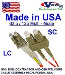 Superecable - 1000FT Lc Sc Multimode Duplex OM1 62.5 125 Fiber Optic Cable Cable O.d. 3.0MM Made In Usa - Taa Compliant