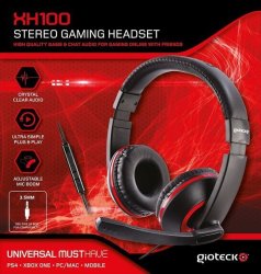 Gioteck - XH100 Wired Stereo Headset - Black red PS4 XBOX One pc mac mobile