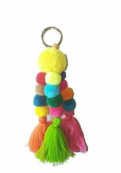 Colorful Boho Pom Pom Keychains Keyrings Tassels Charms Key Chains For Women J Style