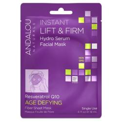 Andalou Naturals Instant Lift & Firm Hydro Serum Facial Mask Age Defying 1 Single Use Fiber S...