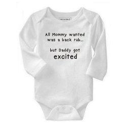 Qtees Africa All Mommy Wanted Was A Back Rub Baby Grow - Long Sleeve