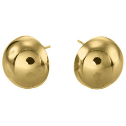 Shiroko Stainless Steel Gold Half Ball Earrings