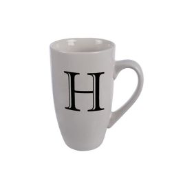 Mug - Household Accessories - Ceramic - Letter H Design - White - 8 Pack