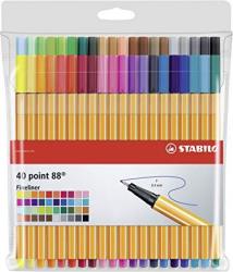 STABILO Point 88 Fineliner - Wallet Of 40 Colours - 8840-1