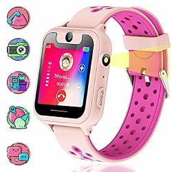 Themoemoe Kids Smartwatch Kids Gps Tracker Watch Smart Watch Phone For Kids Sos Camera Game Compatible With 2G T-mobile Pink