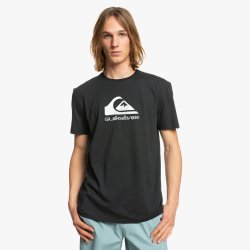 Quiksilver Men&apos S Black Corp Logo Short Sleeve T-Shirt