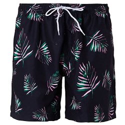 Bathing Suits For Men Swimming Trunks Tropical Hawaiian Beach Short Pants 3D Print Elastic Waist Swimwear L
