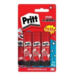 Pritt Glue Stick 3pk 22G (Pack of 3)