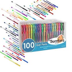 Thornton's Art Supply Premium Assorted Colors Gel Pens Value Set Assorted Ink - Set Of 100