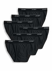 Jockey Men's Underwear Men's Elance String Bikini - 6 Pack Black L
