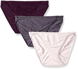 Vanity Fair Women's 3 Pack Illumination String Bikini Panty 18308 Ballet Pink sangria steel Violet 6