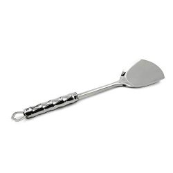 Kalemia Stainless Steel Wok Spatula Wide Spatula Turner With Hollow Long Heat Resistant Handle Wok Utensil 14.7INCH