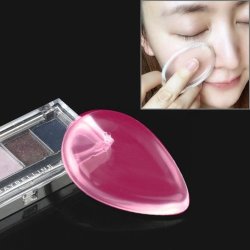 Waterdrop Shaped Great Beauty Facial Makeup Transparent Silicone Smooth Powder Cream Puff Magenta