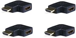 4 Pcs HDMI Right Angle Port Saver Adapter Male To Female 90 Degree Vertical Flat Left CNE586991