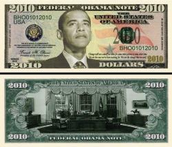 Barack Obama 2010 Presidential Dollar Bill