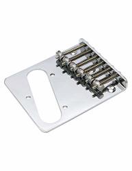 Metallor Vintage Style 6 Saddle Top Loader Bridge Compatible With Tele Telecaster Style Electric Guitar Parts Replacement Chrome.