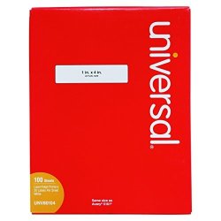 Universal Laser Printer Permanent Labels 1" X 4 White 100 Sheets 2000 BOX 80104