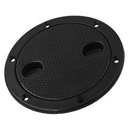 Dovewill Marine Black Plastic Deck Plate 6 Waterproof Inspection Screw Type for Boat