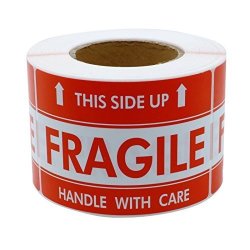 Besteck 2" X 3" Handle With Care This Side Up Fragile Stickers Adhesive Label 500 Per Roll