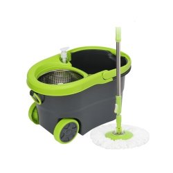 MOP Ispin Includes Bucket With Wheels - 360 Degree Rotation Stainless Steel Basket
