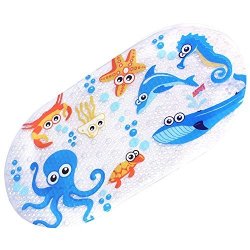 Mocollmax Non Slip Baby Bath Mat Toddler Anti Bacterial Bathtub