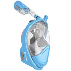Seaview 180 Gopro Compatible Snorkel Mask- Panoramic Full Face Design. See More With Larger Viewing Area Than Traditional Masks. Panoramic Aqua Small medium
