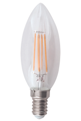 Bright Star Lighting - 4-5 Watt E14 Candle Fillament Dimmable LED In Cool White