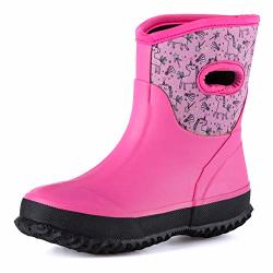 K Komforme Warm Rain Boots Winter Kids Rain Boots Neoprene Rubber Rain Boots For Toddler And Little Kids